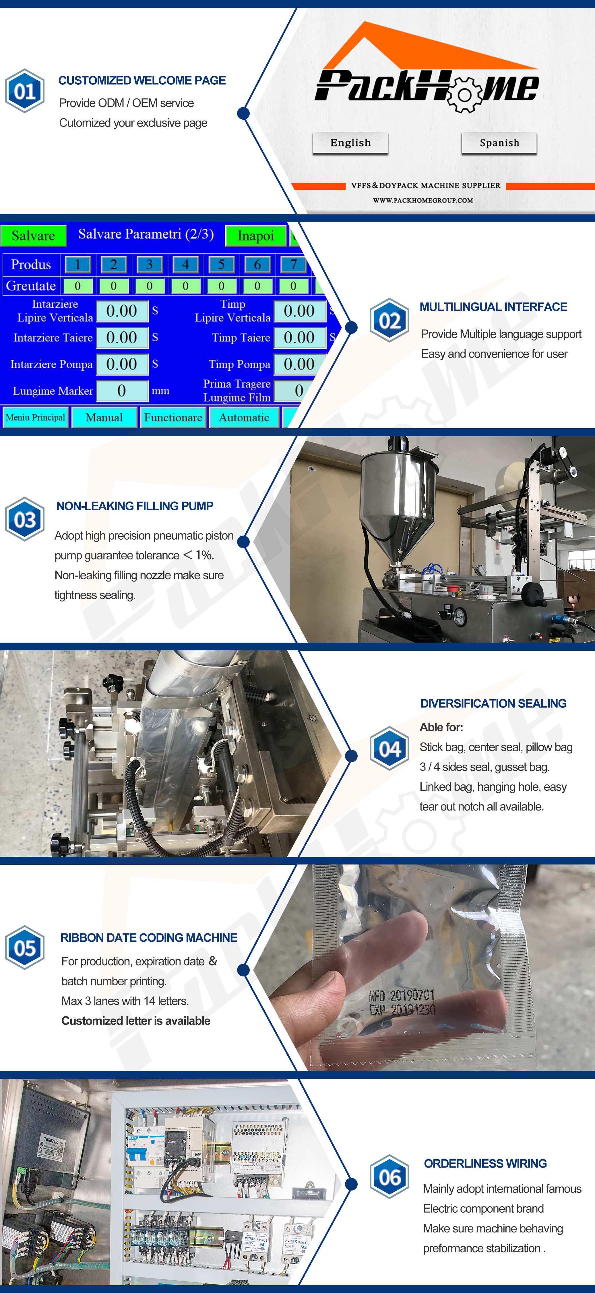 3 or 4 sides sealing bagger